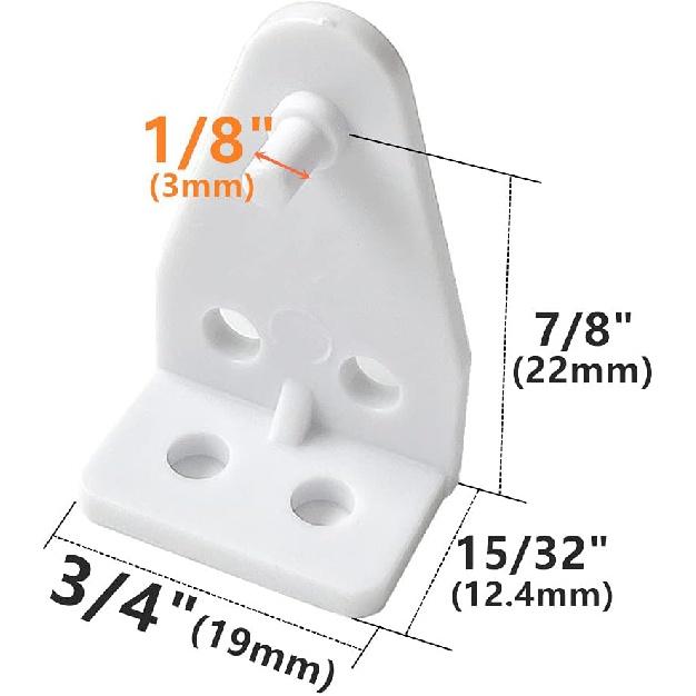 Cutelec 8pcs Hold Down Bracket Bottom Rail Hold Clips White Plastic On 1inch Mini Blinds