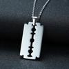 Stilvoller Doppelkanten-Rasierklingen-Anhänger für Herren Halskette Edelstahl Lässiger Herrenhalsband Geschenke Mit 20"/24" Kette