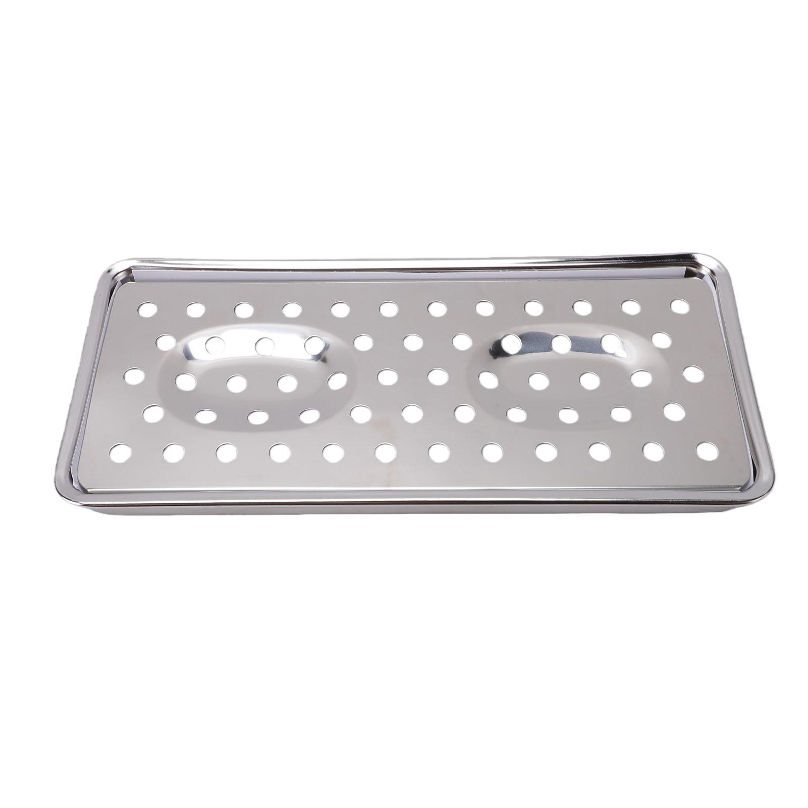 Koogeelife Double Soap Dish 304 Stainless Steel Soap Holder With Drainage Layer For Bathroom Kitchen Sink Countertop
