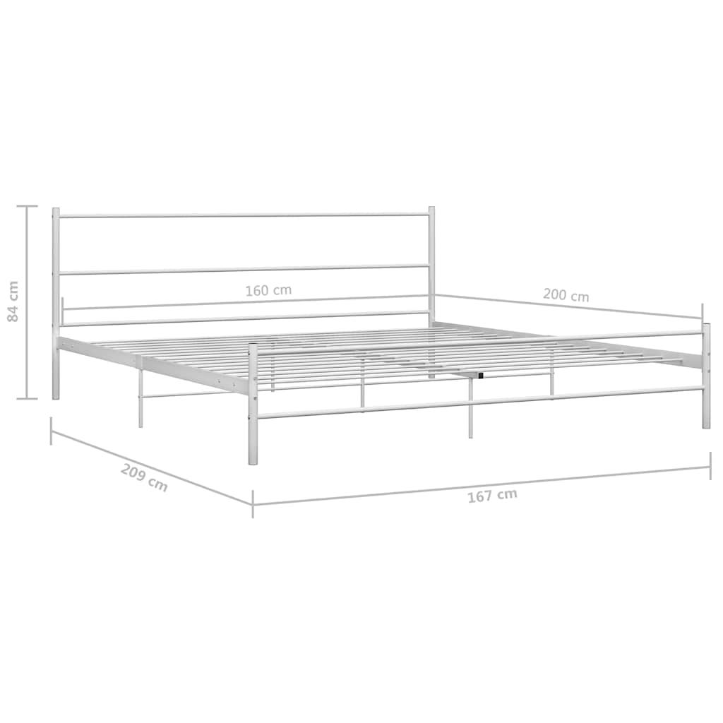 White Metal Bed Frame 160*200 cm