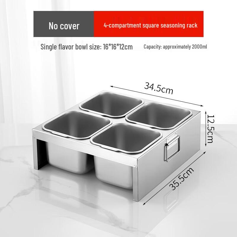 

Wuhe Stainless Steel 4-Compartment Serving Tray