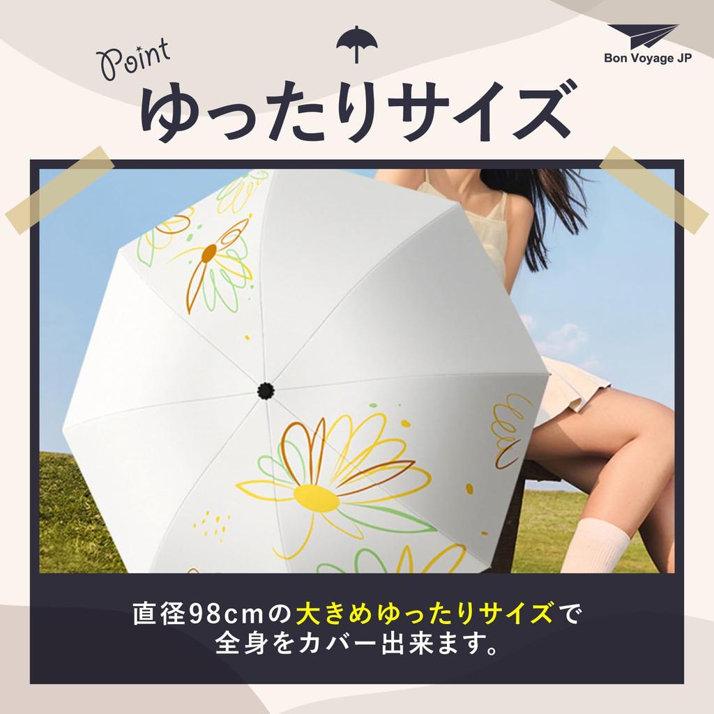 Stylish Parasol with Floral UV Suitable for Sun and 8 Strong Water Perfect for and Heatstroke Prevention Women's Pattern, Protection, UPF50+, Rain,