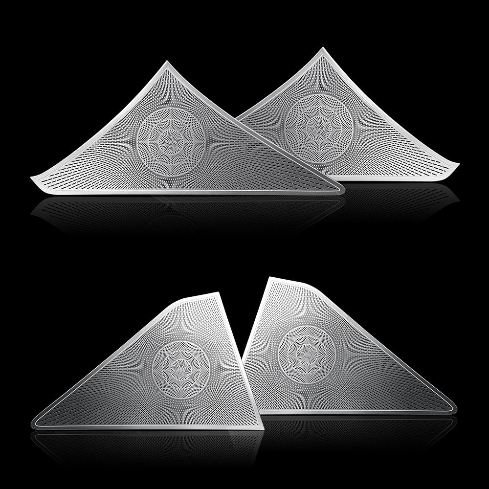 

Black Stainless Steel 4PCS Car Door Speaker Decoration Cover Trim For Genesis G80 DH 2015-2020 Car Interior Accessories срібний