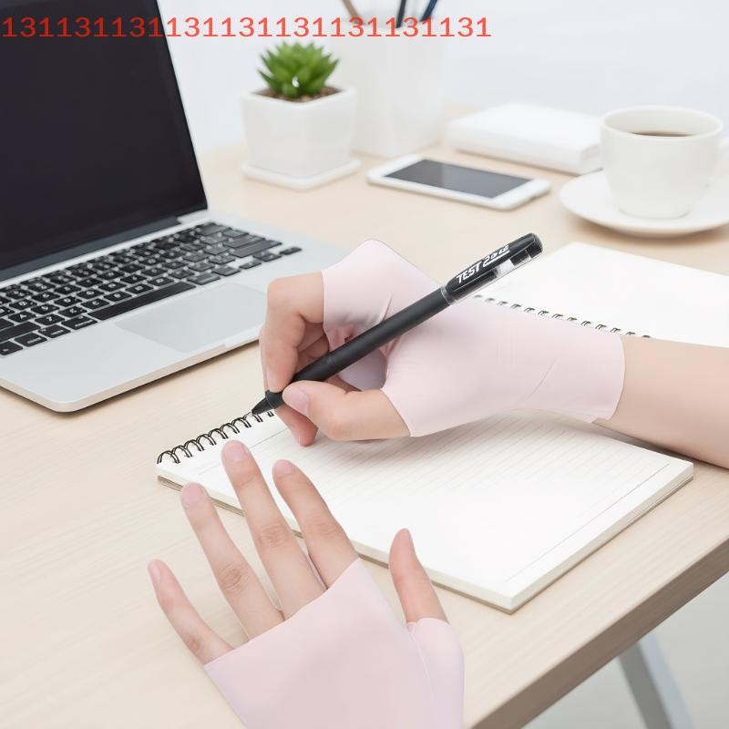 Pro Uv Protection Gloves For Nail Art Gel Nail Lamp Sunscreen Gloves Fingerless Hand Sun Care Thin Cool Ice Silk Silky Sun Glove