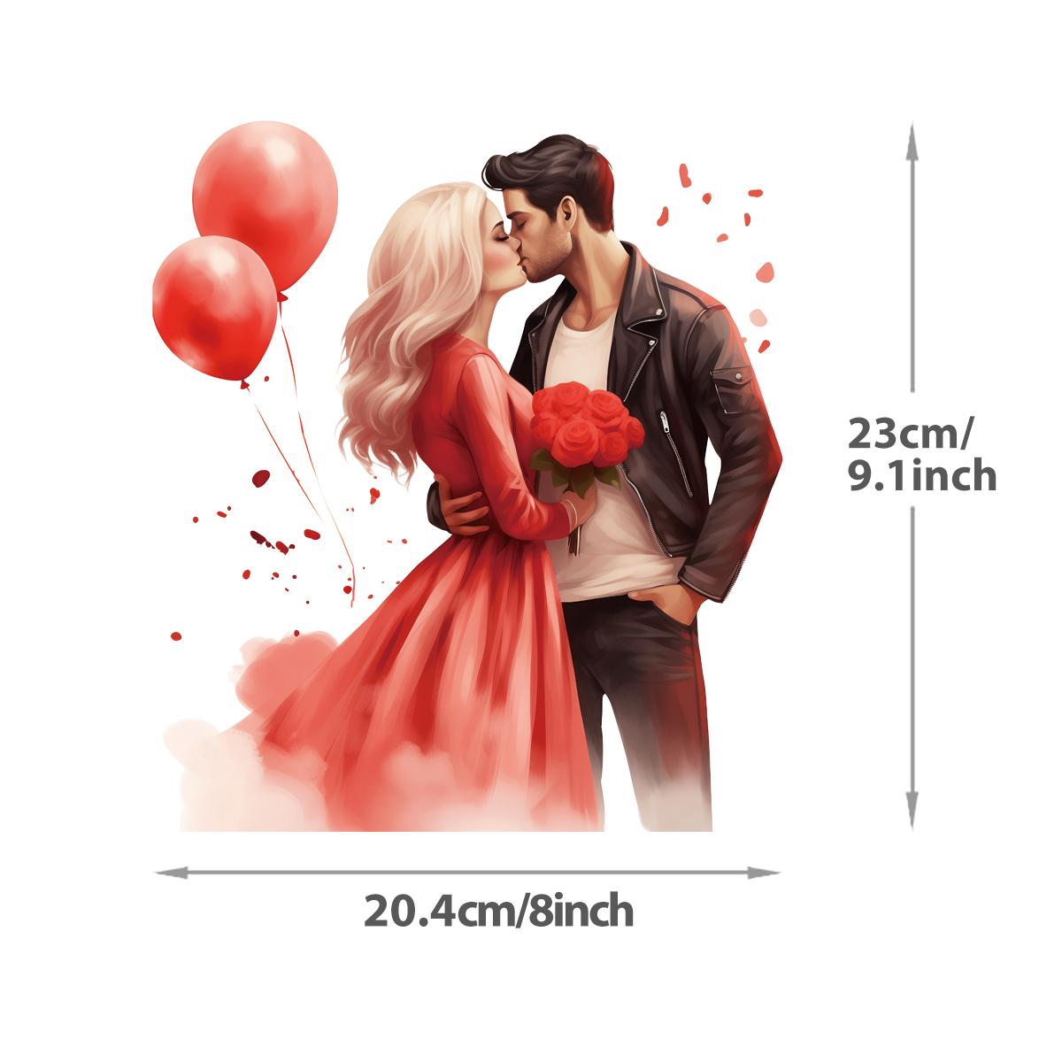 

Влюбленные термопереводные наклейки на одежду мужчины женщины пары нашивки сердце воздушный шар утюг на наклейке для одежды сумки шляпа