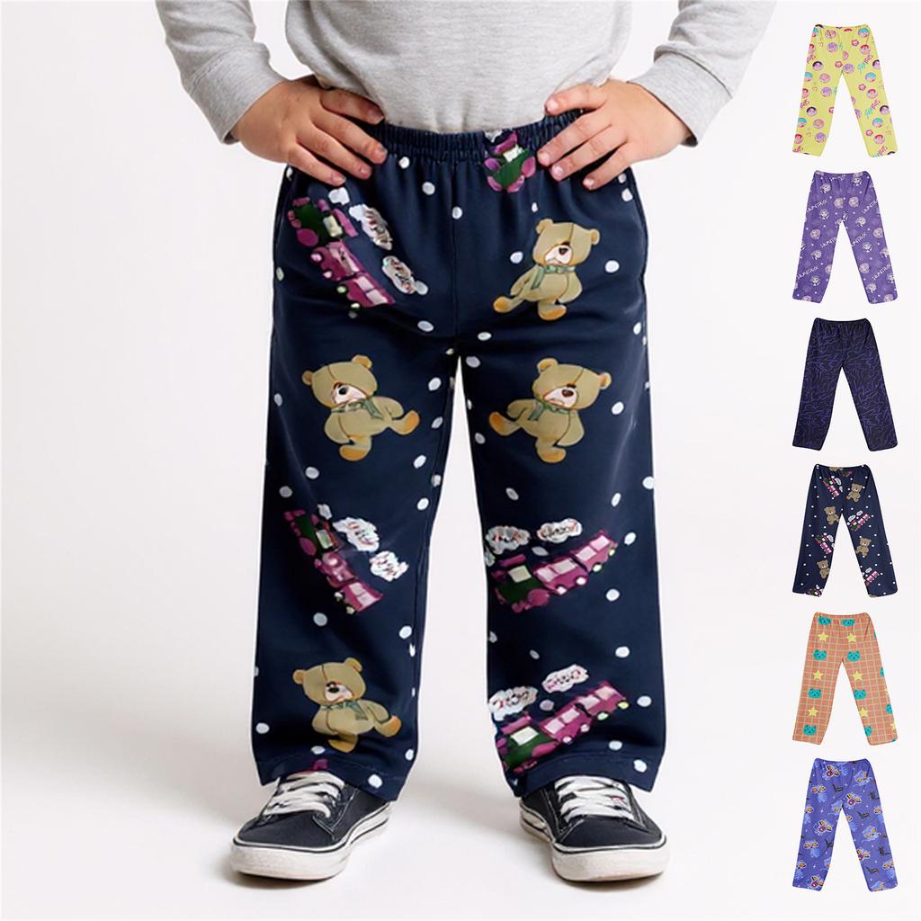 Anime Pajama Pants Sleepwear Casual Drawstring Elastic Waist Pants Comfy Straight Yoga Loose Trousers