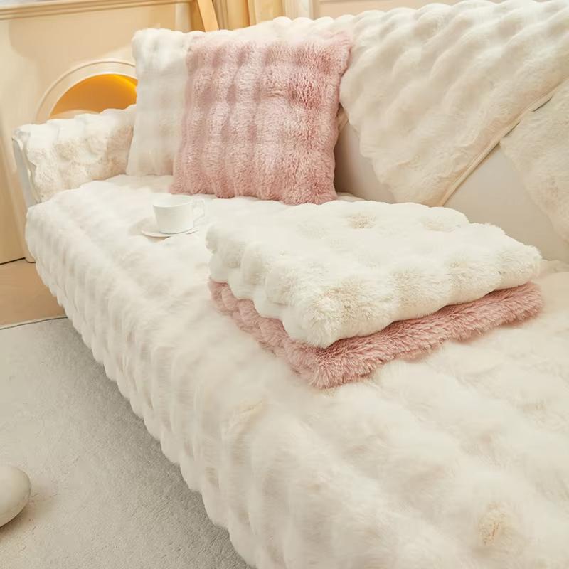 Warm Velvet Sofa Covers,Thick Plush Sofa Mat, Imitation Rabbit Fur Sofa Pad,Sofa Cushion For Winter, Sofa Cover For Living Room