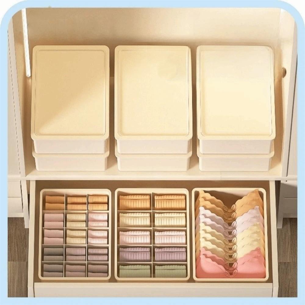 With Cover Underwear Storage Box Dustproof Compartment Organizer Socks Storage Box For Socks