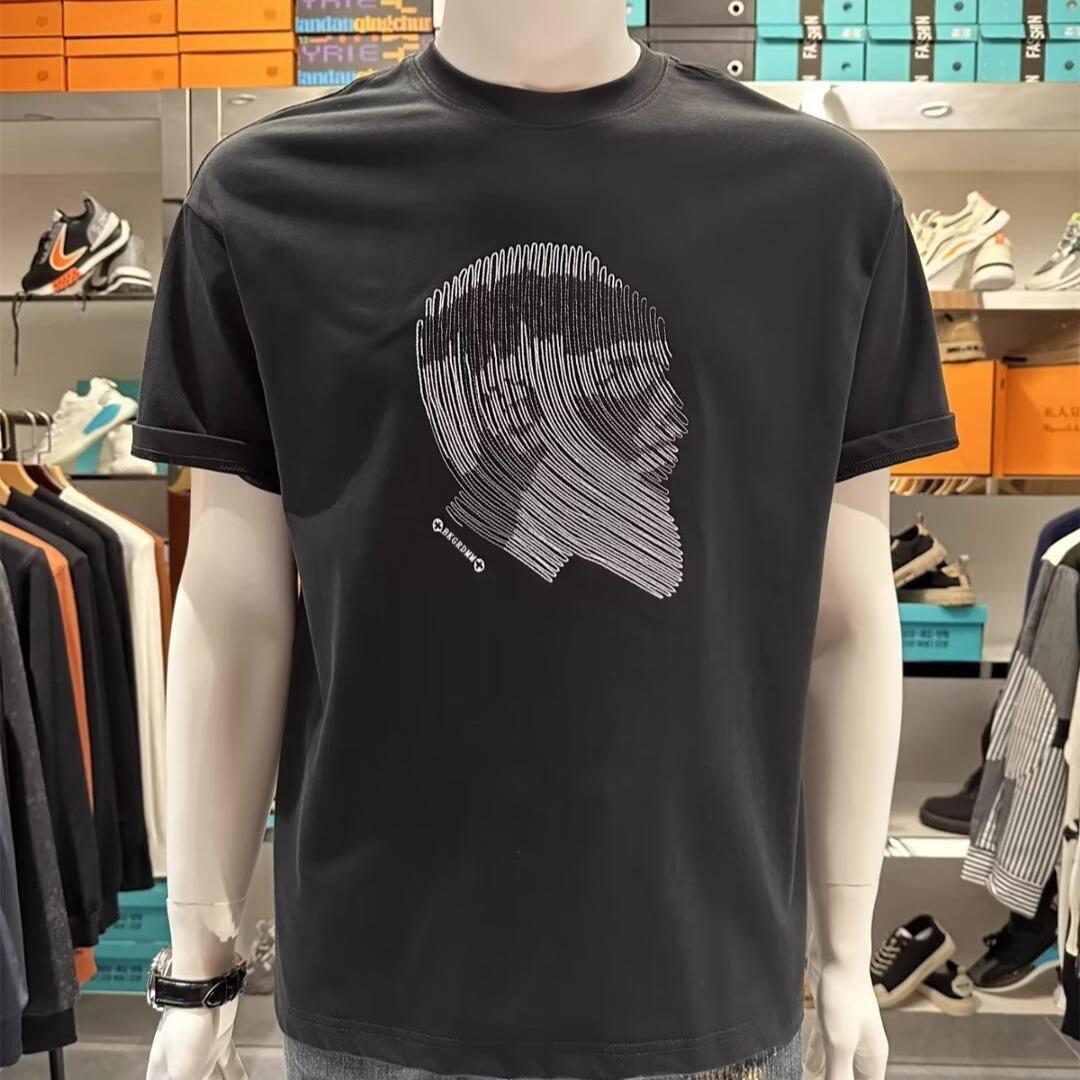 

Мужская повседневная футболка свободного кроя с принтом и круглым вырезом в стиле хай-стрит 8XL чёрный