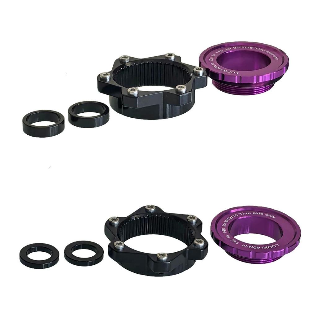 BOOST Center Lock Disc Brake Hub Conversion Kit: Front 100mm 15x110mm Rear 142mm 12x148mm with Washers/Spacers.