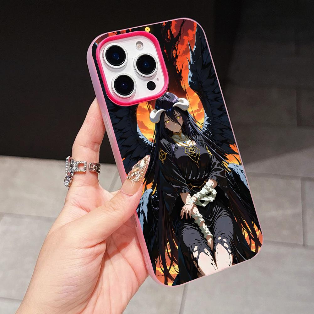 Overlord Albedo Jelly Doppelschicht Rosenrot Handyhülle für iPhone 17 16 15 14 13 12 11 Air Pro Max Plus Schutz