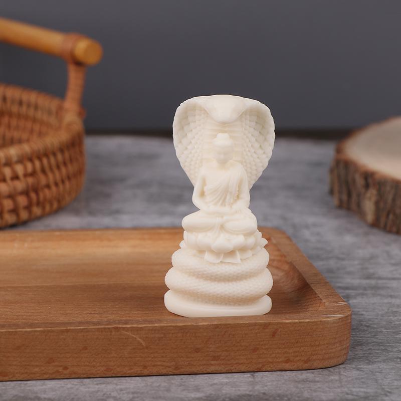 Socha Bílého Hada Šákjamuniho Buddhy, Vynikající Feng Shui Dekorace pro Domov a Kancelář, Bohatství a Štěstí, Náboženský Dárek