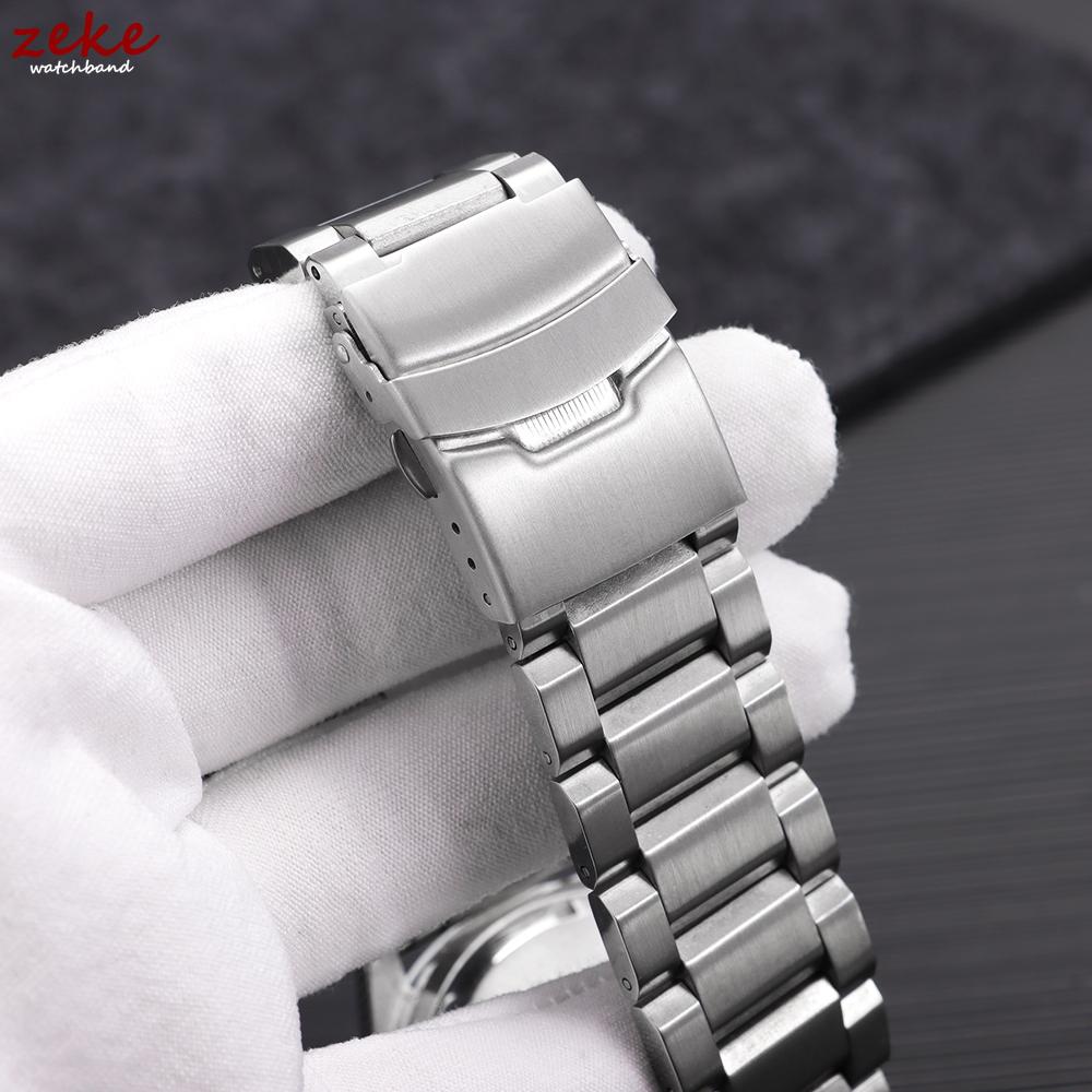 Silver Black Bracelet for Seiko Luxury Solid Stainless Steel Watch Band 18mm 19mm 20mm 21mm 22mm 24mm Belt Men Watch Accessories