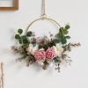 White Rose Wreath with Golden Accents. Elegant Floral Wall Decor for Home, Garden, and Holiday Celebrations. Shop Now!