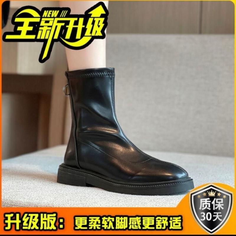 Skinny Boots Women's Autumn and Winter New Summer Thin Single Boots Martin Boots Thick-soled Versatile British Style Short Boots