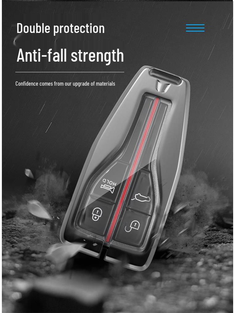 Elegant Metal Key Case for Hongqi HS5/HS7/H9 - 2021 Model, Unisex Car Shell Cover