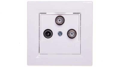 Asfora TV-Sat-Sat Terminal Antenna Socket 1dB White with Frame Eph3600121