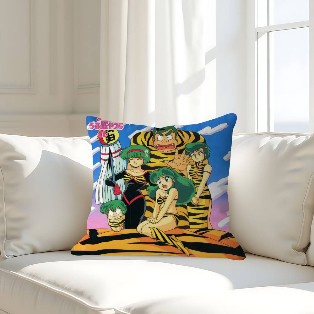 Cartoon U-Urusei Y-yatsura Kissenbezug Abnehmbarer Waschbarer Kissenbezug – Ganzjährig Weiches Leinen