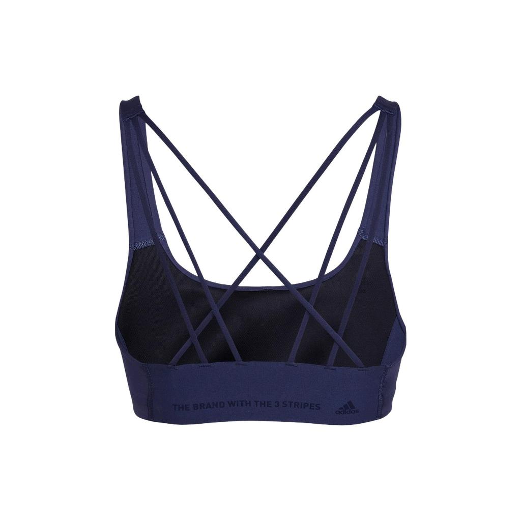 Adidas Solid Logo Medium Support Yoga Sports Bra Women underwear Blue HF2255