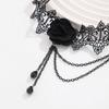 Women Leg Chain 3D Rose Decor with Elastic Band Tassel Chain Faux Crystal Pendant Leg Jewelry Wedding Night Club Party Thigh Garter