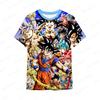 Goku T-Shirt Short Dragon Ball Harajuku Style Goku Hip Hop Boy Sleeve Tee New Tops Trend Clothing High Quality Men's Y2k 5XL