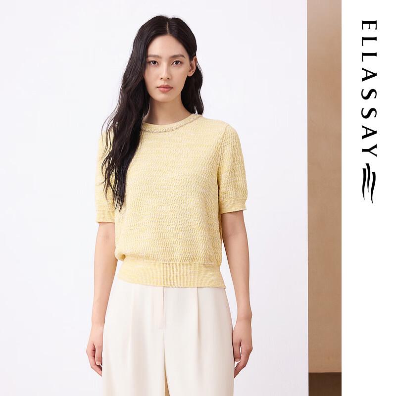 

ELLASSAY Women s Studded Openwork Pullover Knit Top M