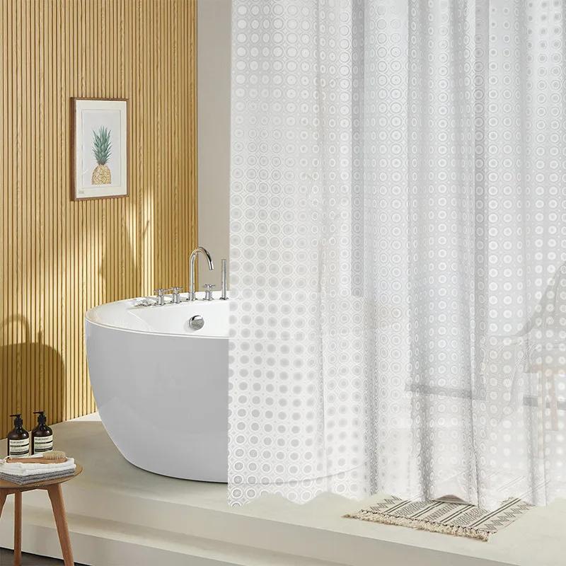 Clear Pebble Shower Curtain Transparent Waterproof Geometric PEVA Bath Curtains Liner for Bathroom Bathtub Bathing Cover Modern