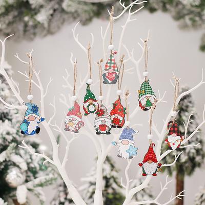 Wooden Christmas Ornaments Hanging Pendants Christmas Tree Decoration For Home New Year