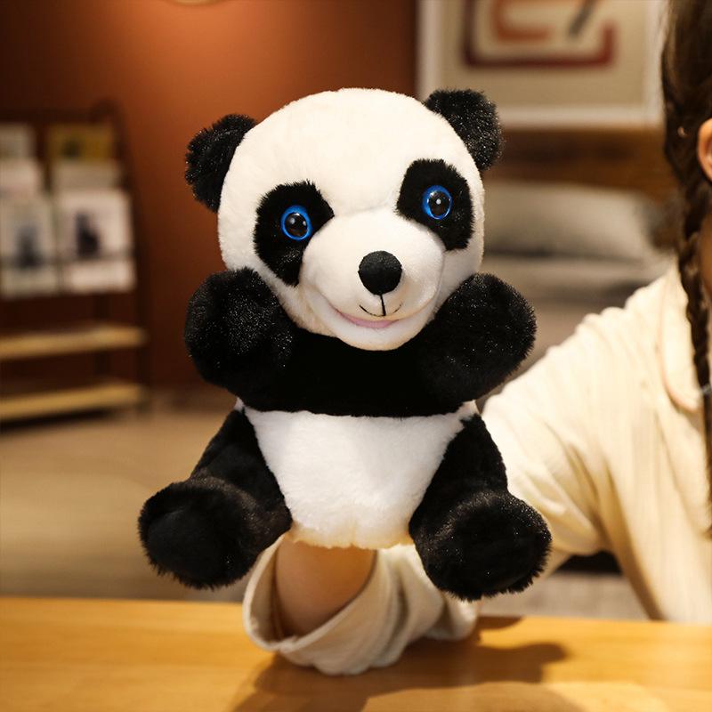 Panda Cartoon Hand Puppet Plush Toy for Parent-Child Interaction and Early Education