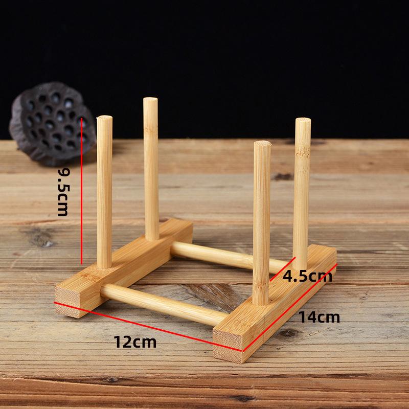 

Bamboo Cups Drainer Wooden Dish Draining Rack Plates Holder Kitchen Storage Cabinet Organizer for Dish Cutting Board Pot Lid 1pc