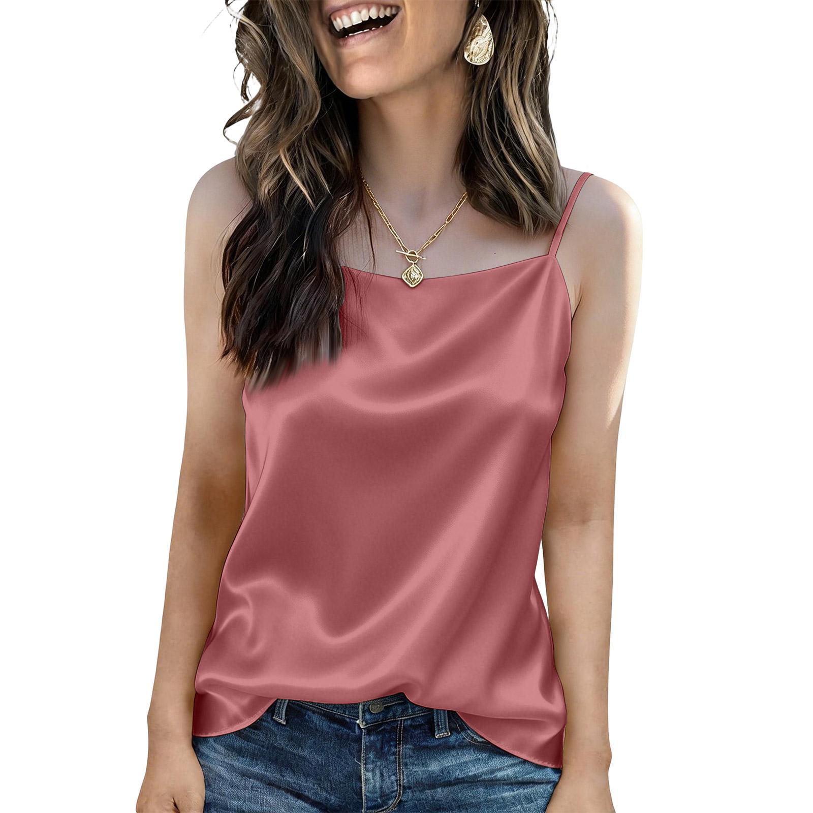 Fashionable Off-shoulder Silk Camisole For Women, Perfect For Summer Wear. XXL киноварь