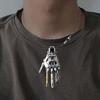 Steampunk Necklace Alloy Necklace with Mechanical Bionic Hand Pendant Robotic Jewelry Gift for Men Women Cyberpunk Enthusiasts