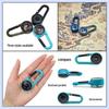 DC27 Double-Sided Zinc Alloy Compass Thermometer Carabiner - Portable Outdoor Camping Clip