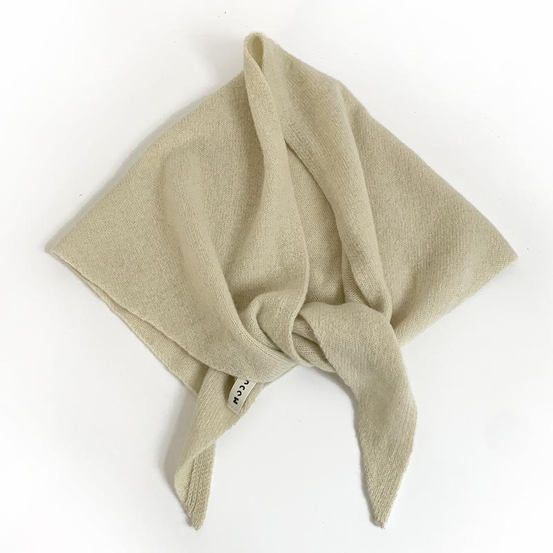 Scarf autumn and winter atmosphere new solid color fashion knitted triangle scarf neck protection scarf wool scarf shawl