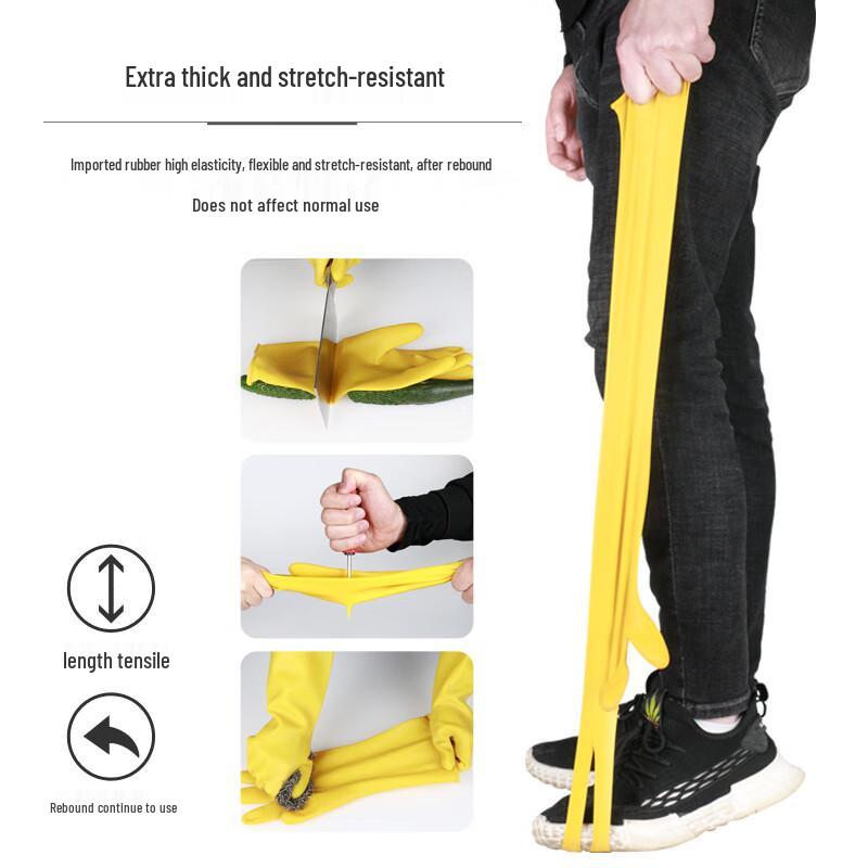 OEING Heavy-Duty Lengthened Latex Rubber Gloves