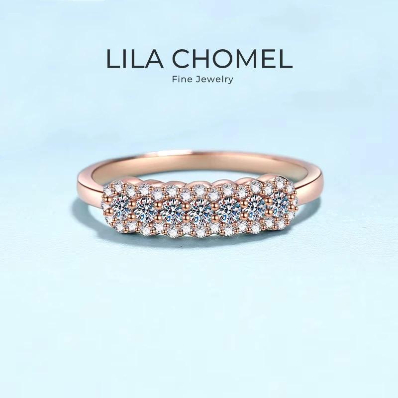 

Women Wedding Band 18K Rose Gold Valentine s Day Rings Moissanite Diamond 0.37CT Engagement Girlfriend Birthday Gift Anniversary 4&18K Rose Gold