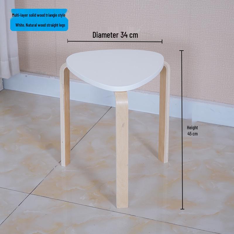 Solid Wood Stool - High & Low Styles: Commercial, Dining, Low, Simple, Adult Bentwood