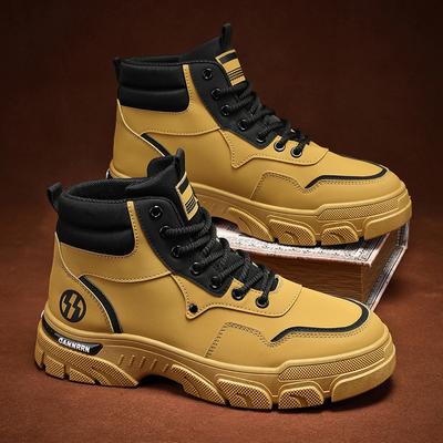 High-top Martin Boots Men's Shoes Autumn 2024 New Tooling Shoes Men's Korean Version Versatile British Style Retro Platform Short Boots