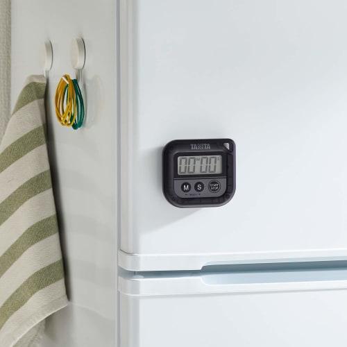 Tanita Kitchen Study Timer, Waterproof, with Magnetic Included, 100-Minute Counter, Washable, Black, TD-376N BK