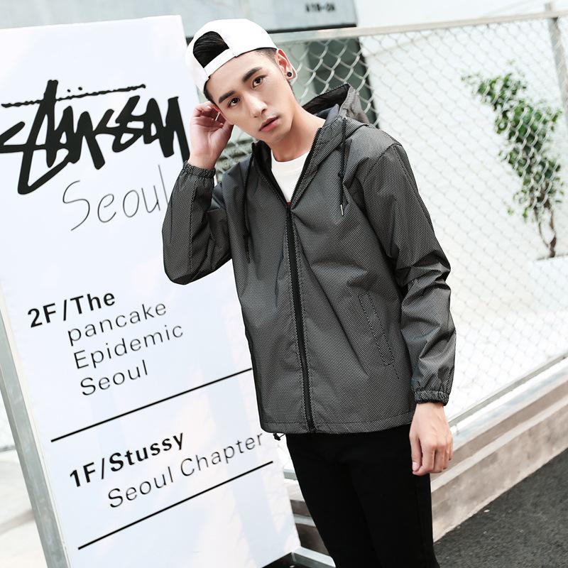 Herren Frühling/Herbst Trenchcoat - Reflektierende Jacke für Teenager & Paare