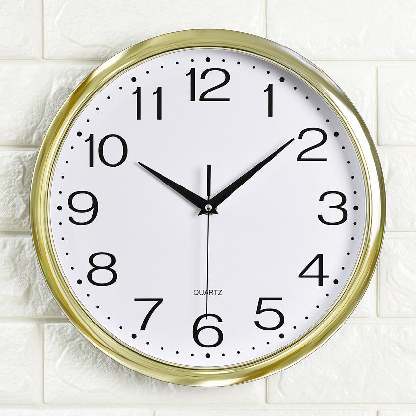 

12-дюймовые Пластиковые Гальванизированные Кварцевые Часы Спальня Гостиная Настенные Часы Простые Часы Рекламные Часы