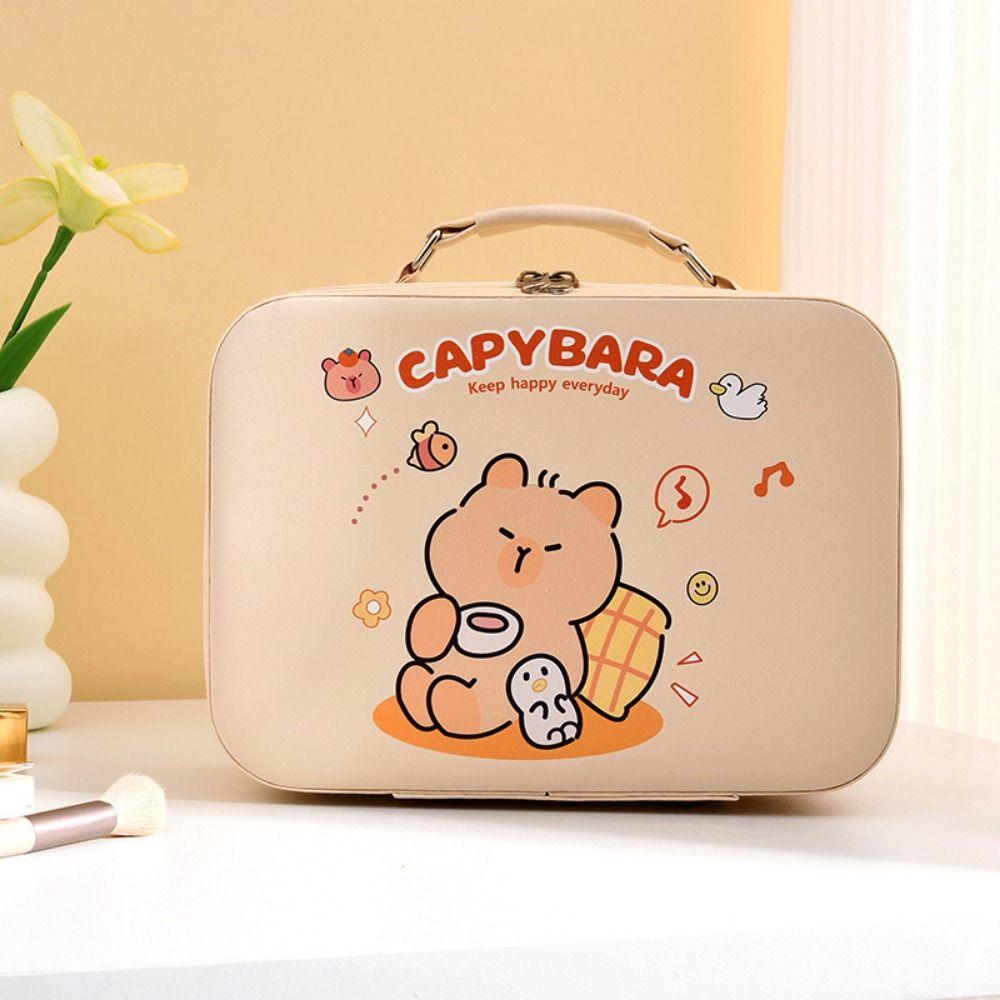 

Portable Capybara Cosmetic Pouch Creative Cute Cosmetic Handbag School Office Supply Style 8(without Mirror)