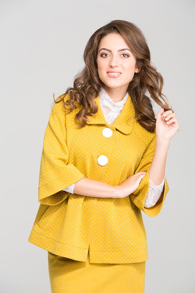 Puntíková bunda volného střihu bez podšívky