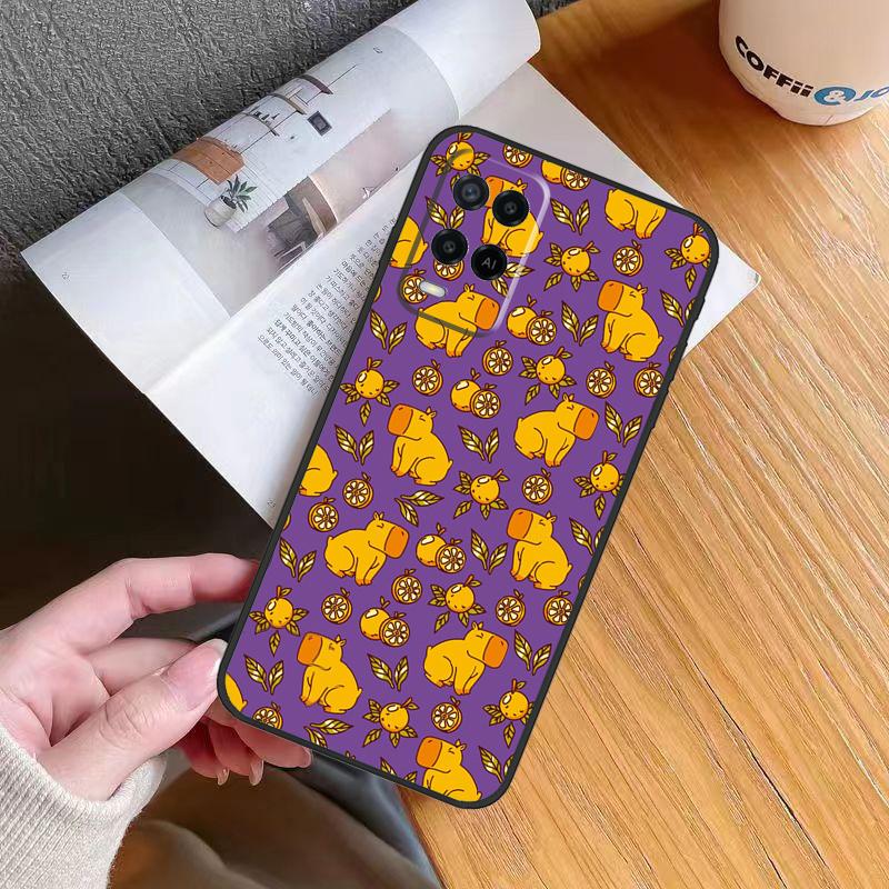 Cartoon Capybara Case For Oppo A6 A5 Pro A57 A17 A78 A54 A74 A94 A76 A16 A96 A18 A40 A60 A80 A38 A58 A98 A15