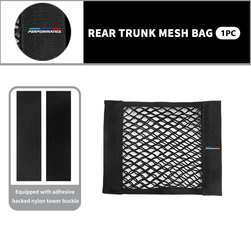 Car Back Rear Trunk Elastic Mesh Fixed Straps Interior Organizer For BMW 1 3 4 5 6 7 Series M X1 X3 Performance Alpina G20 F20