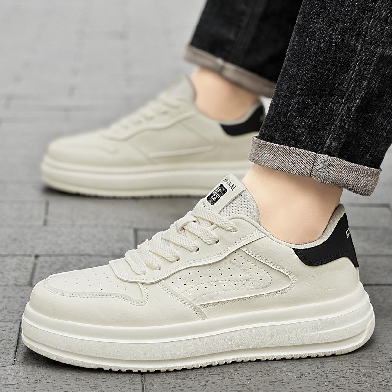 Four seasons thick-soled comfortable low-top little white shoes lightweight cushioning sports shoes simple fashion versatile casual skateboard shoes