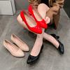 New Women's Shoes On Heels Elegant Medium High Heeled Ladies Pointed Toe Fashion Pumps For Woman Office Black White Red