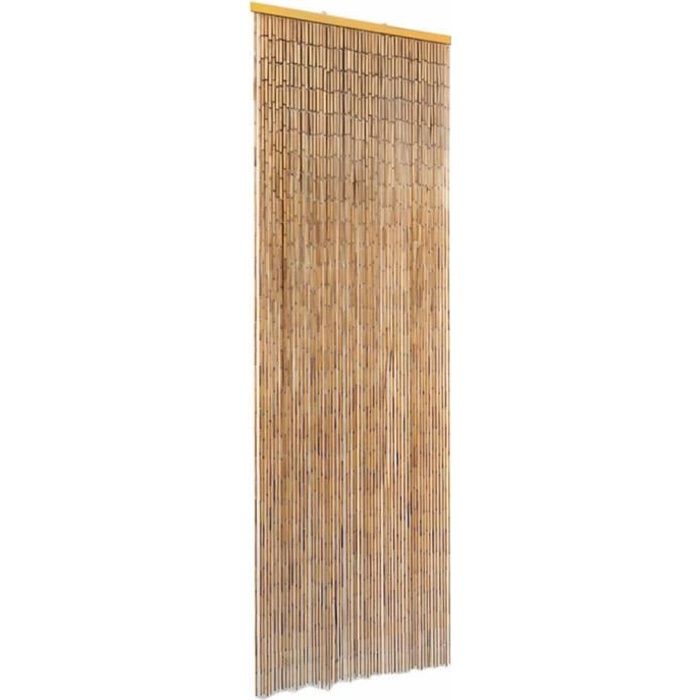 VidaXL Rideau de porte contre insectes Bambou 56 x 185 cm