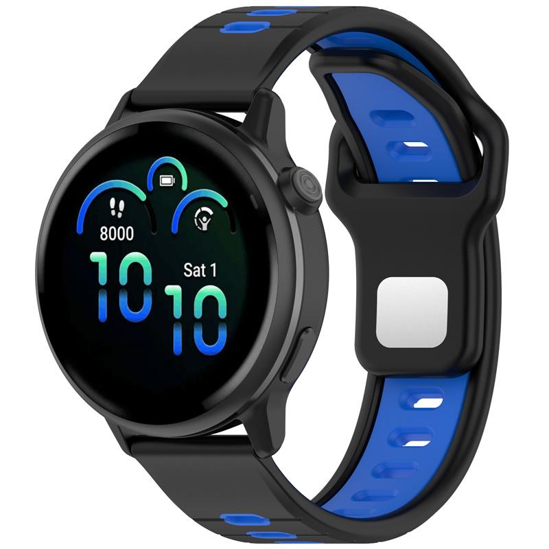 20MM 22MM Silikonový řemínek pro Garmin forerunner 245 645 255 265 Vodorovný pruh Reverzní Dvoubarevný Řemínek k hodinkám Prodyšný Wr