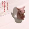 Cute Pig Bathroom Decor Statue PVC Material Toilet Sitting Shape 1PC Tabletop Wall Mount for Desktop Ornament